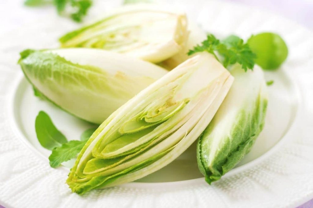 aufgeschnittener Chicorée Salat als Gemüse mit C